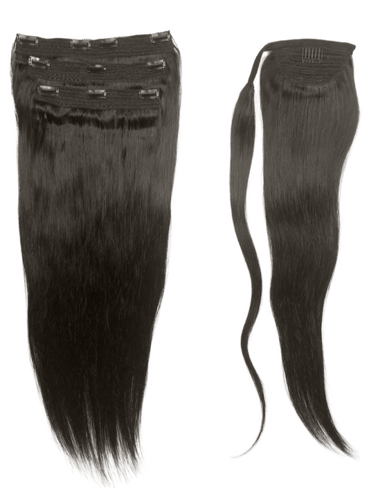 Straight Half Up Half Down Ponytail